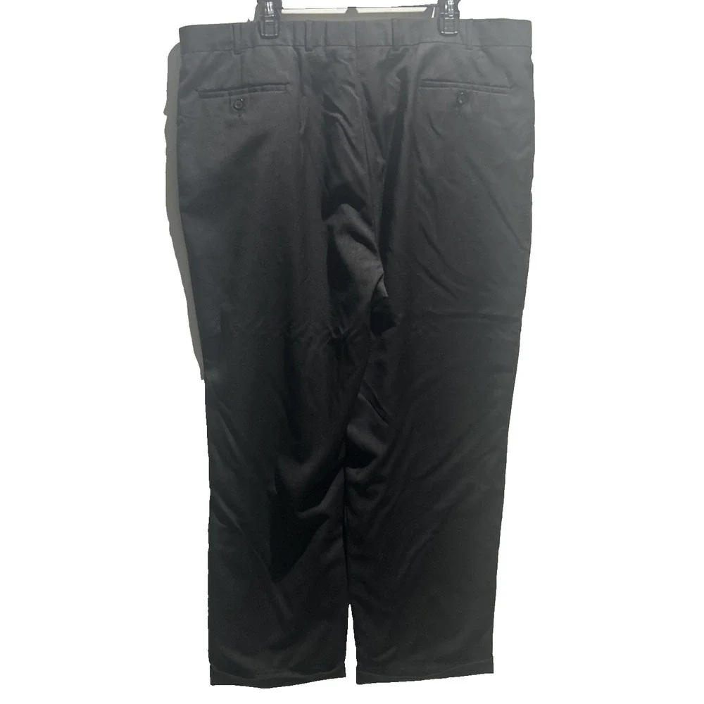 Pure New Wool‎ Mens Black Pleated Cuffed Dress Pants Trousers Made in Canada